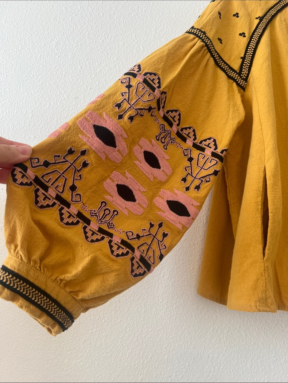 Anthropologie RD & Koko Embroidered Boho Tie Front Jacket M/L - Picture 10 of 11